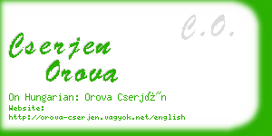 cserjen orova business card